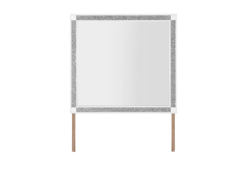 36" White Wood Dresser Mount Framed