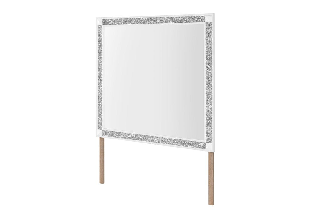 36" White Wood Dresser Mount Framed
