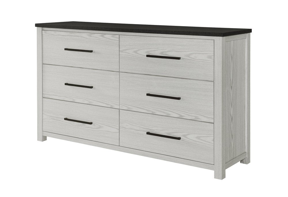62" Beige Wood Six Drawer Double Dresser