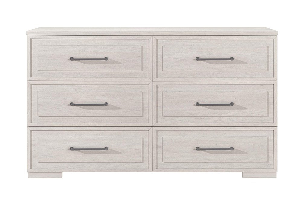 64" Beige Wood Six Drawer Double Dresser
