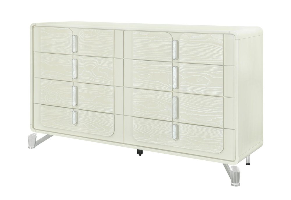 63" Beige Wood Six Drawer Double Dresser