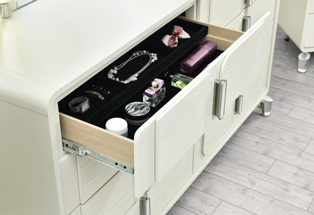 63" Beige Wood Six Drawer Double Dresser