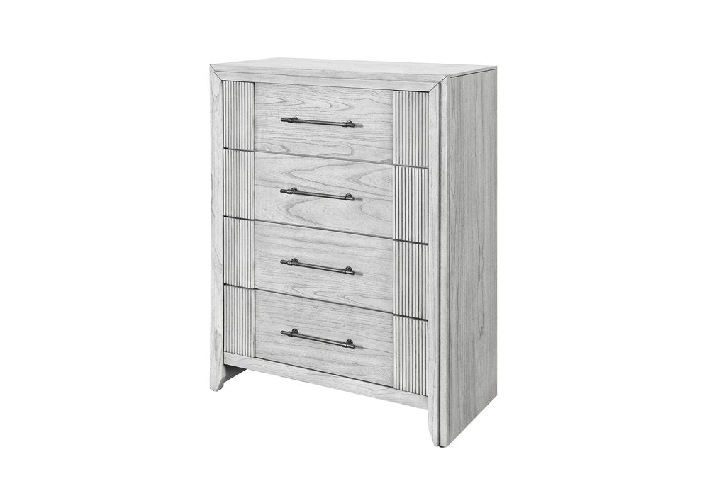 47" Light Gray Wood Five Drawer Dresser