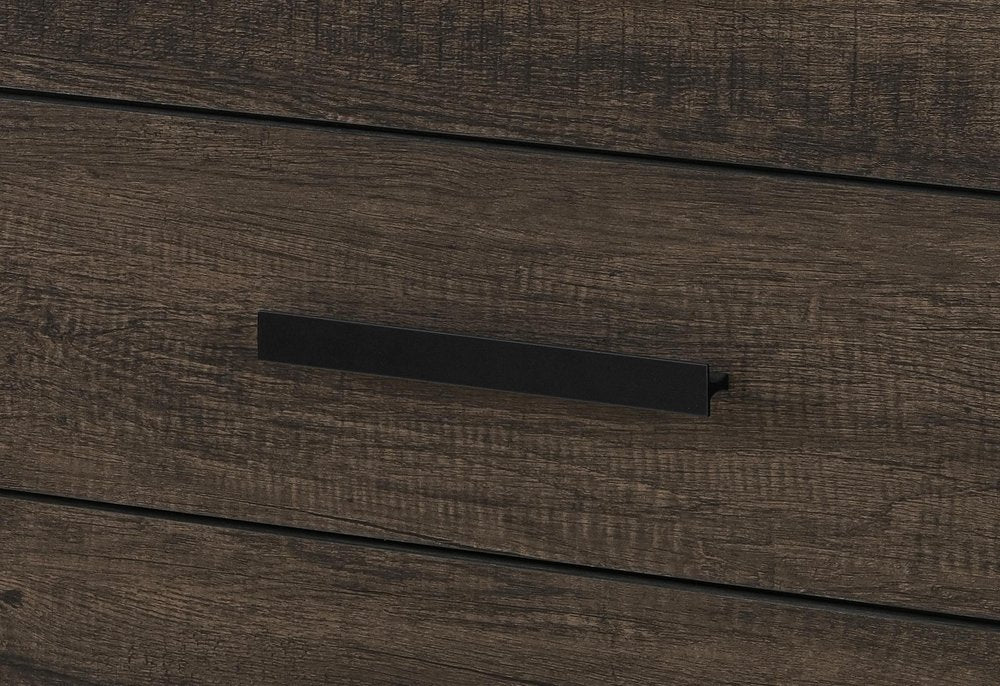 49" Dark Brown Wood Five Drawer Dresser