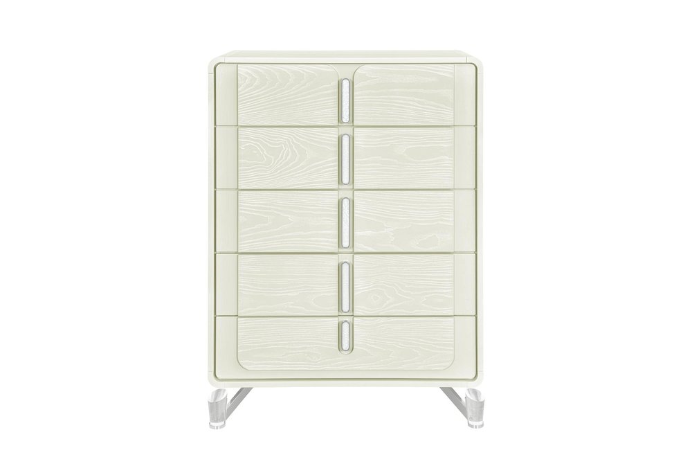 48" Beige Wood Five Drawer Dresser