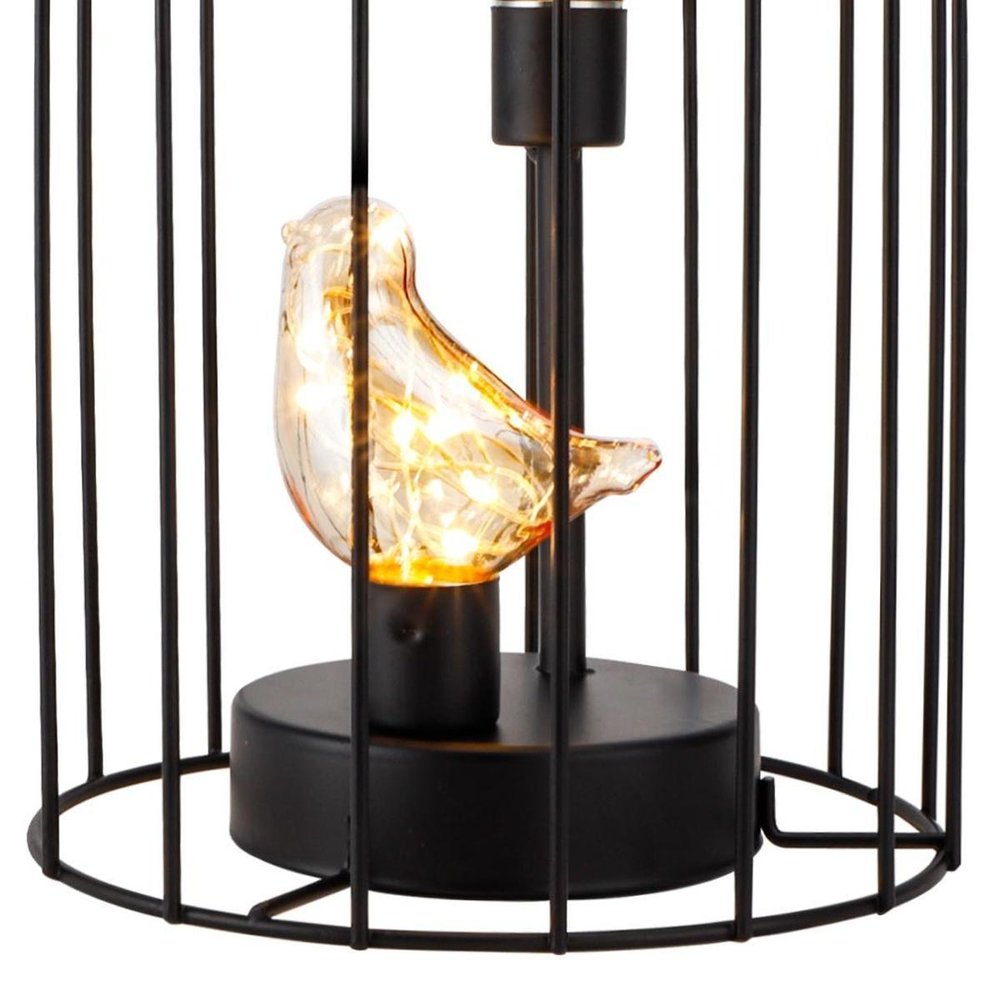 12" Black Novelty Animals Desk Lamp With Cage Shade