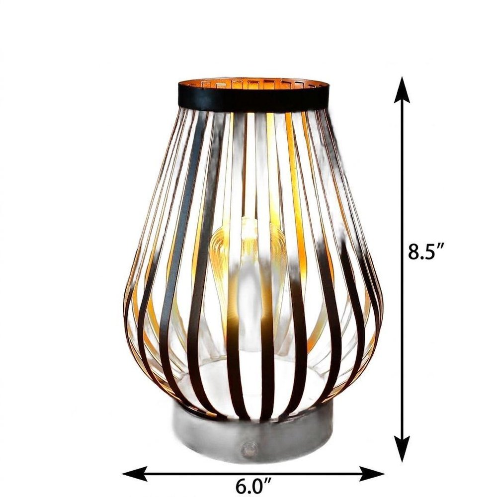 9" Brown Novelty USB Desk Lamp With Cage Shade