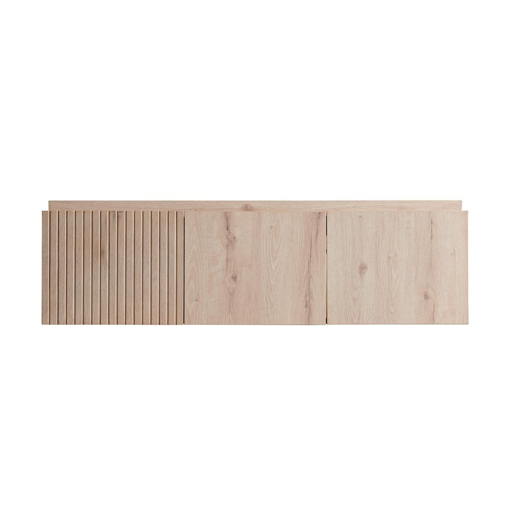 47" Brown Wood Floating Double Door Bathroom Vanity