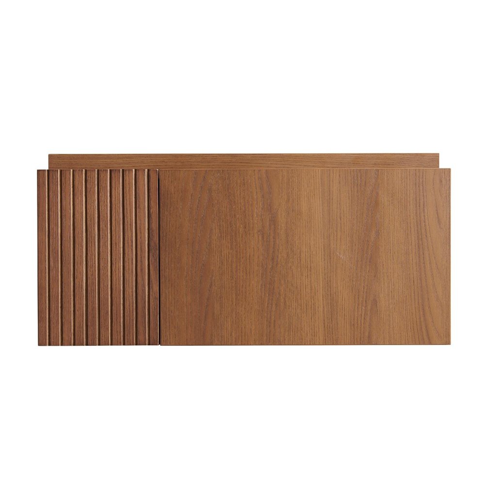 30" Brown Wood Floating Single Door Bathroom Vanity