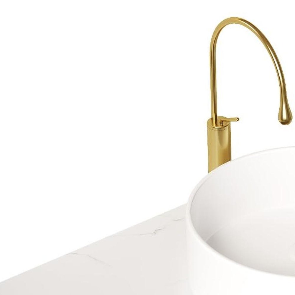 36" White Wood Floating Bathroom Vanity With Sink