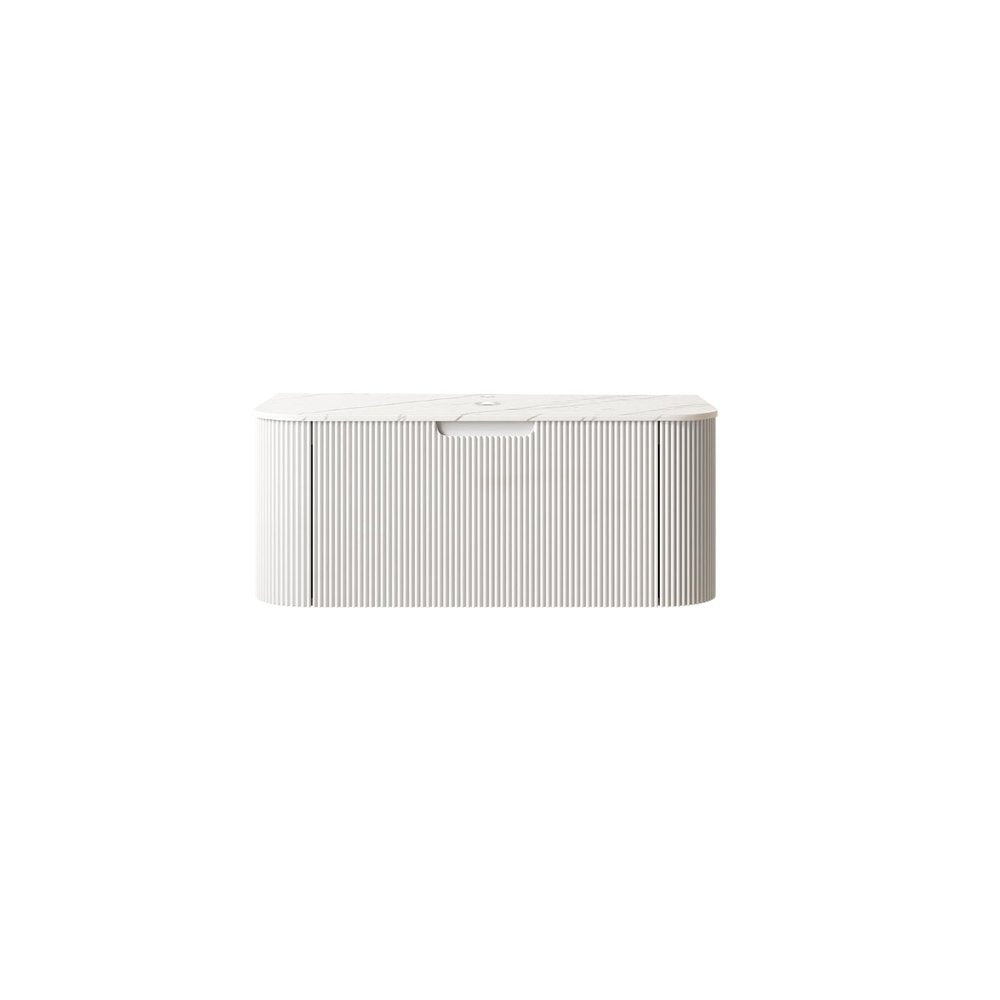 36" White Wood Floating Bathroom Vanity