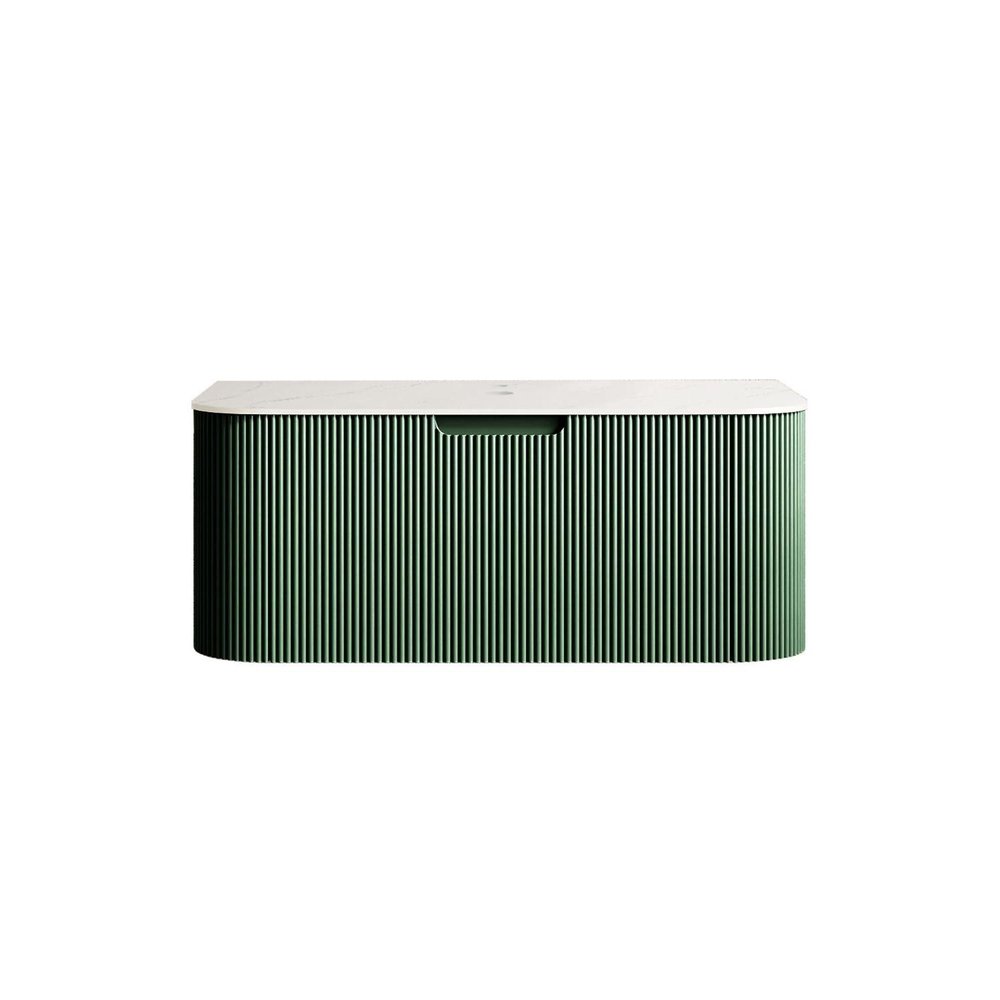 36" Green Wood Floating Bathroom Vanity