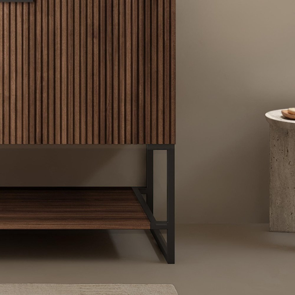 30" Brown Wood Freestanding Bathroom Vanity