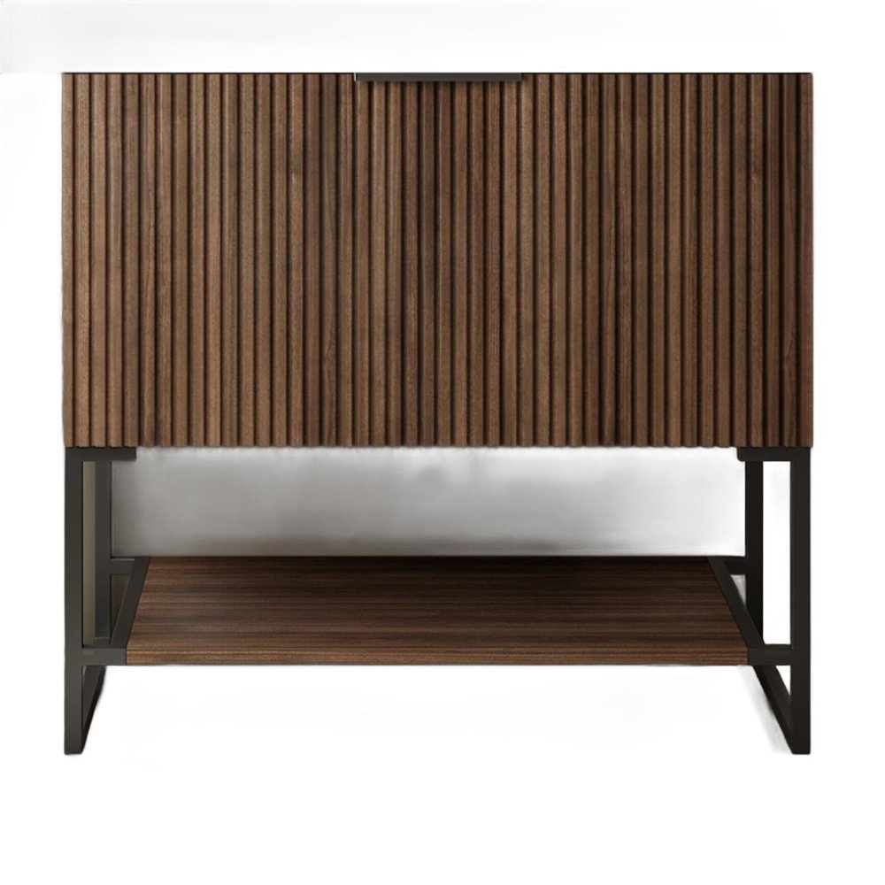 30" Brown Wood Freestanding Bathroom Vanity