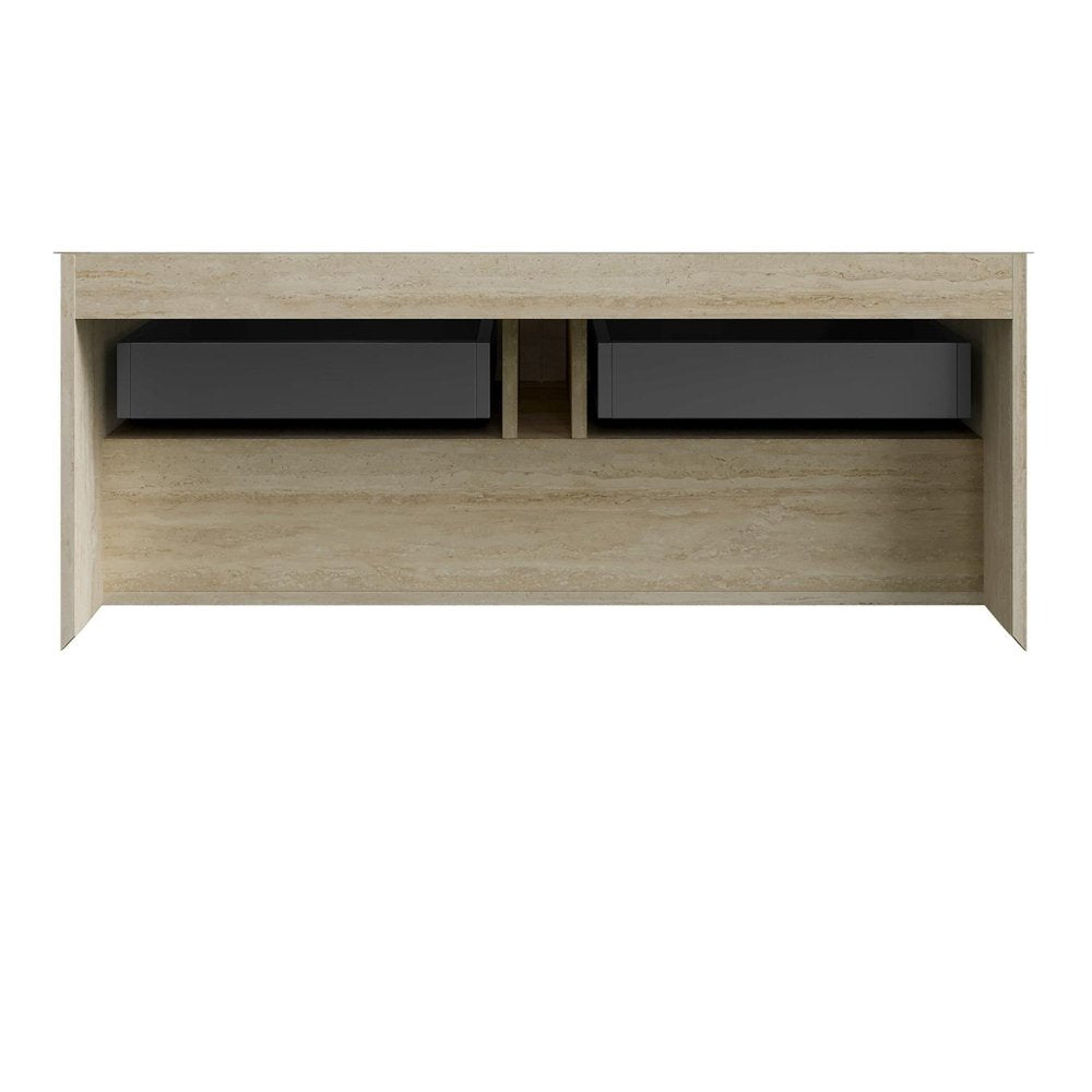 48" Brown Wood Floating Bathroom Vanity And Two Drawers