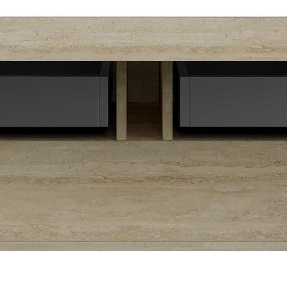 48" Brown Wood Floating Bathroom Vanity And Two Drawers