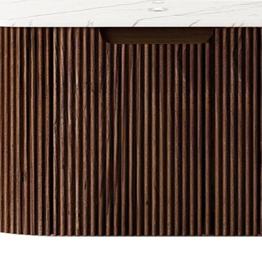24" Brown Wood Floating Bathroom Vanity
