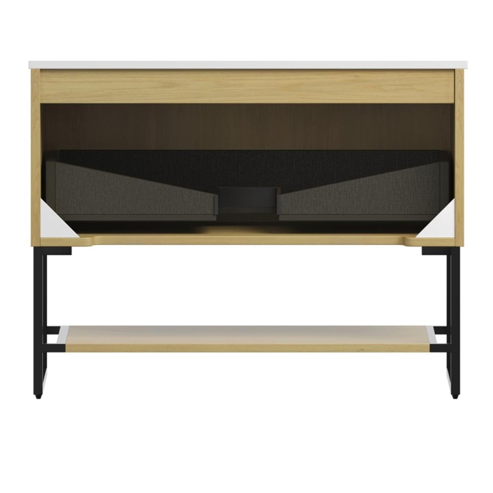 35" Brown Wood Freestanding Bathroom Vanity