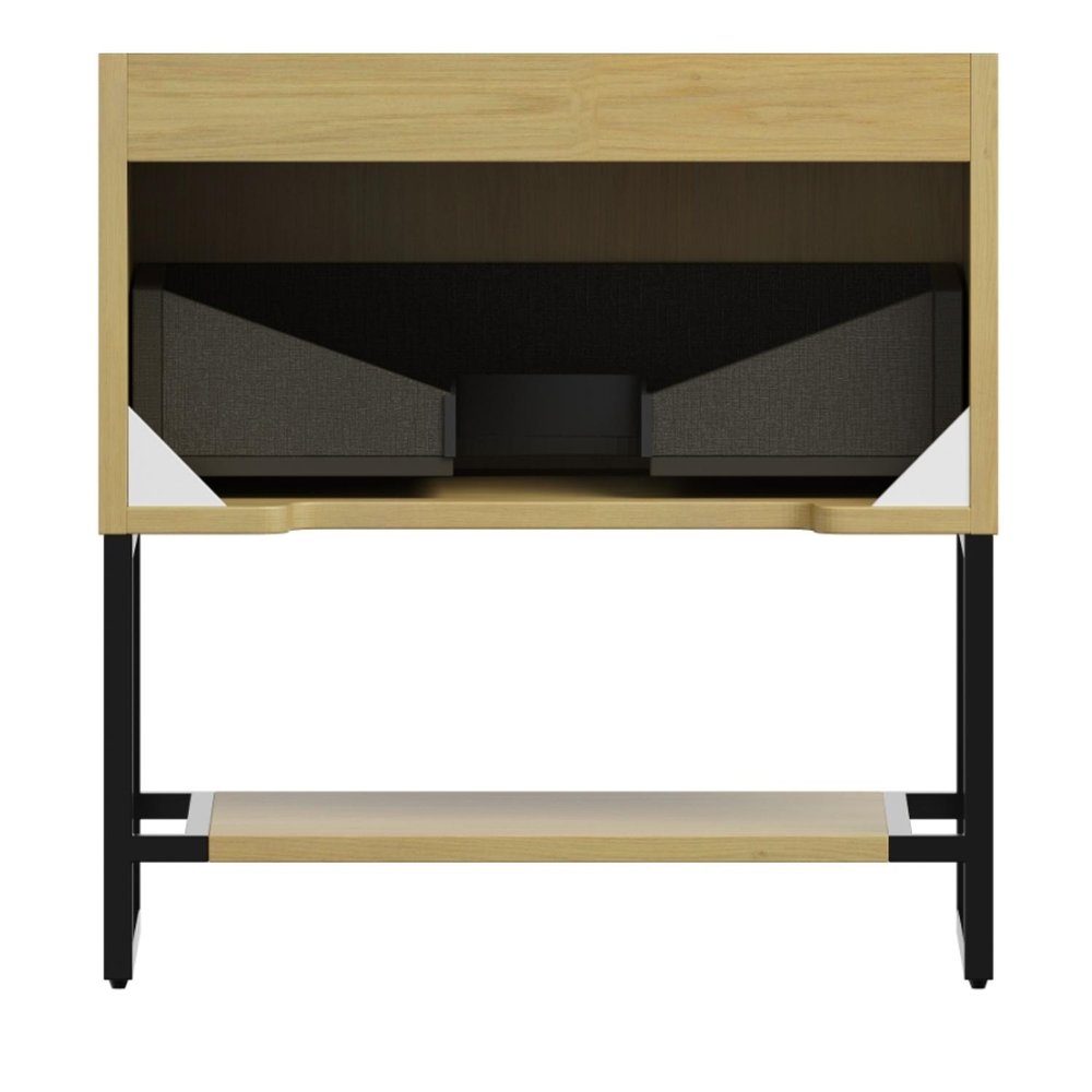30" Brown Wood Freestanding Bathroom Vanity