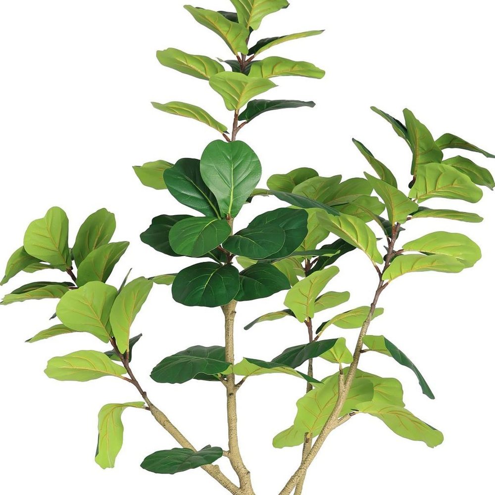 72" Green Artificial Fiddle Leaf Tree In Round Black Pot