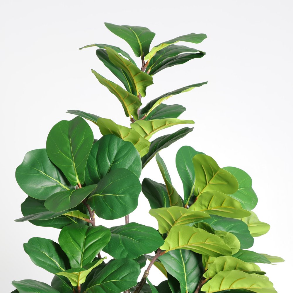72" Green Artificial Fiddle Leaf Tree In Round White Pot