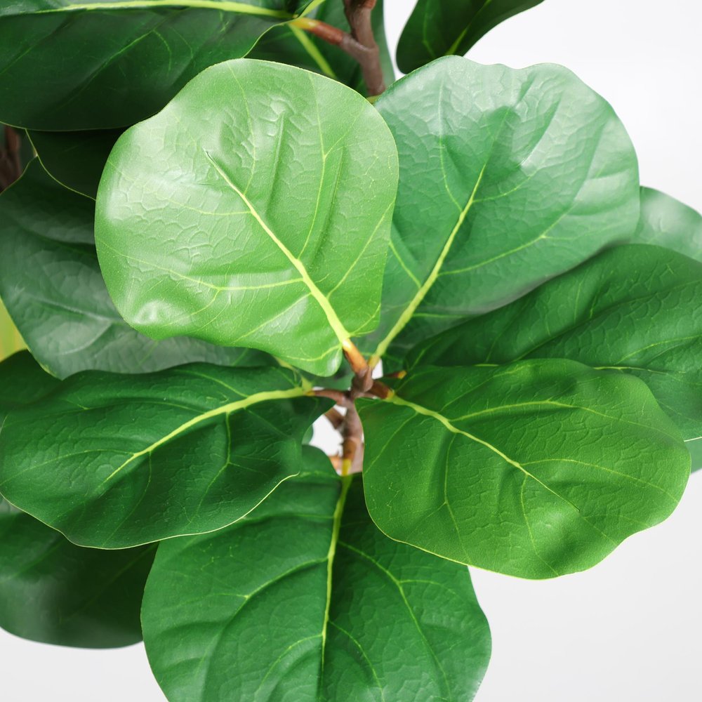 72" Green Artificial Fiddle Leaf Tree In Round White Pot