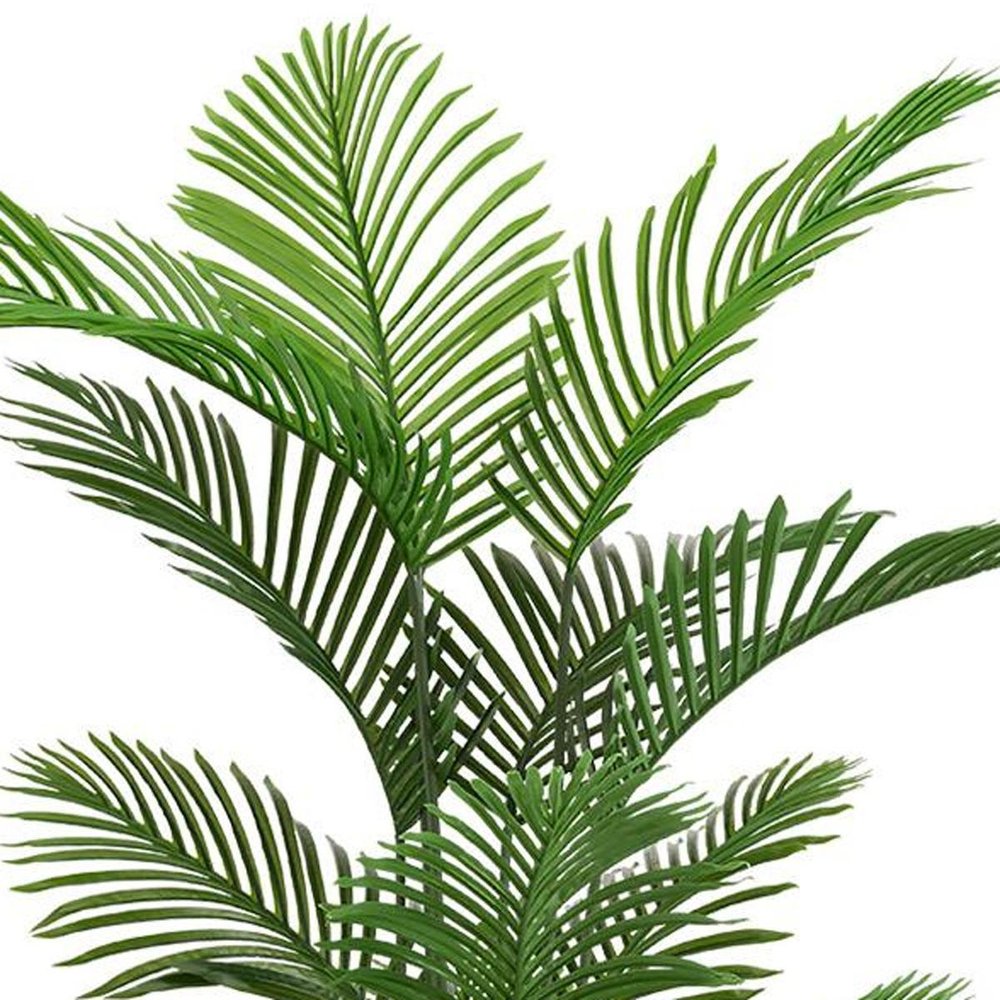 Set of Two 62" Green Artificial Palm Tree In Round Black Pot