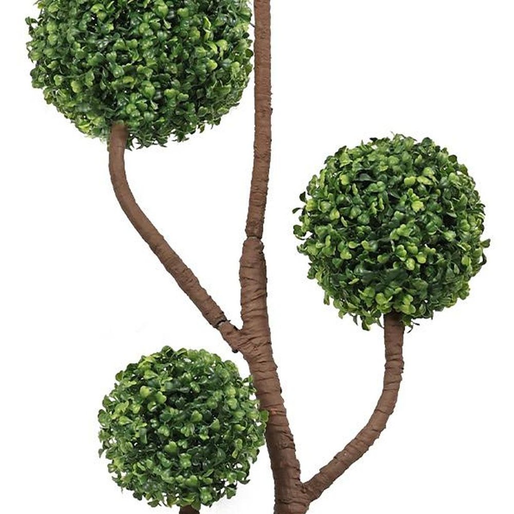 48" Green Artificial Boxwood Tree In Round Black Pot