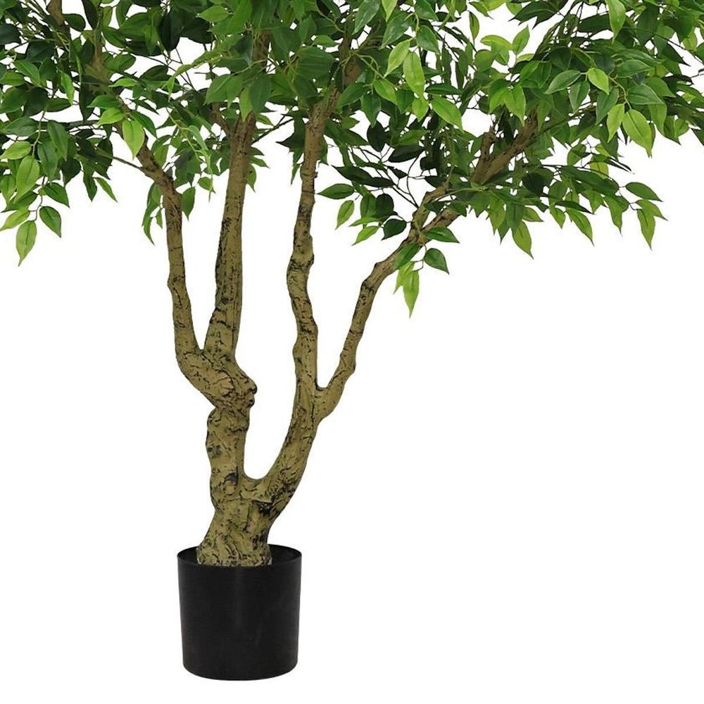 84" Green Artificial Ficus Tree In Round Black Pot