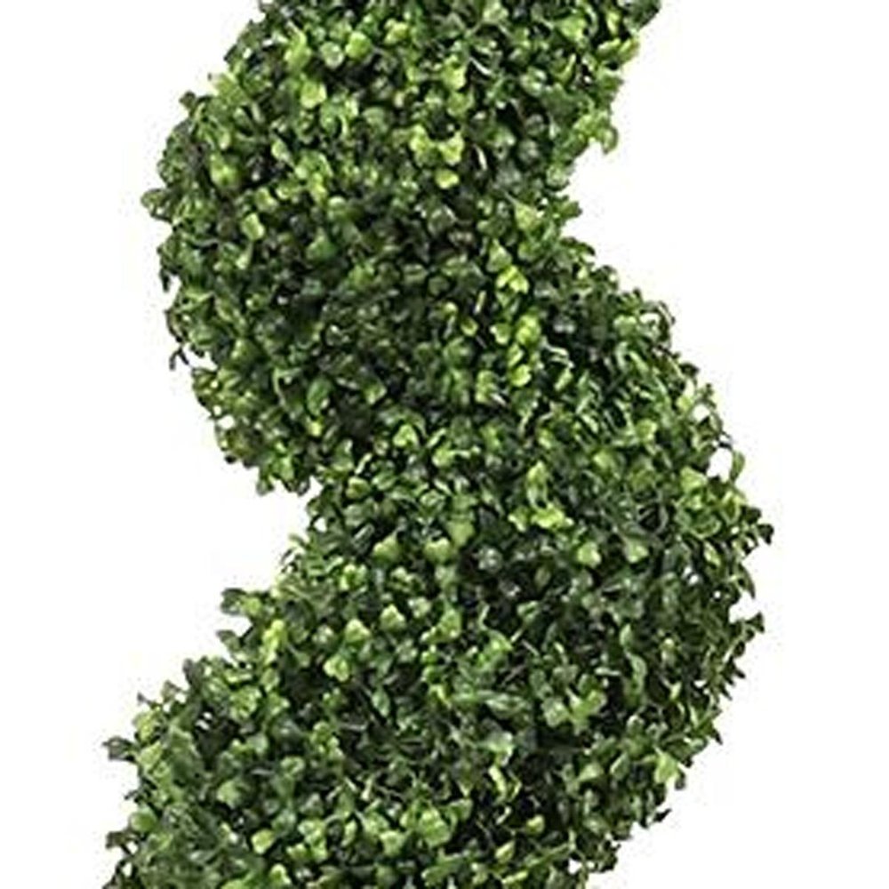 84" Green Light Green And Dark Green Artificial Boxwood Tree In Round Black Planter