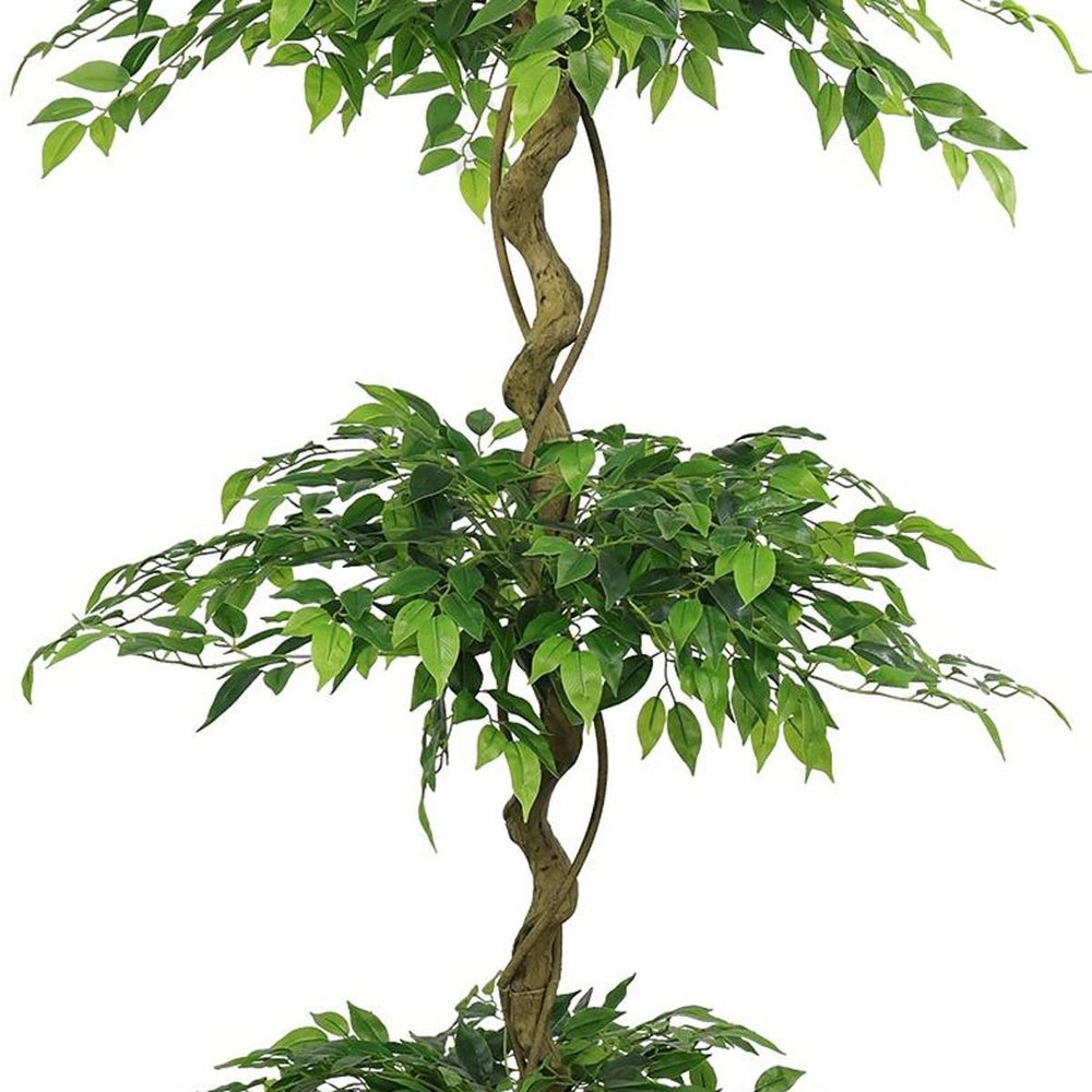 72" Green Artificial Ficus Tree In Round Black Pot