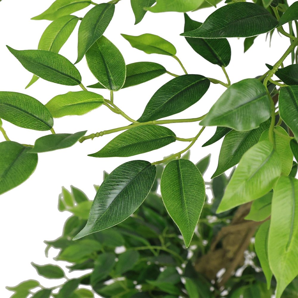 72" Green Artificial Ficus Tree In Round Black Pot