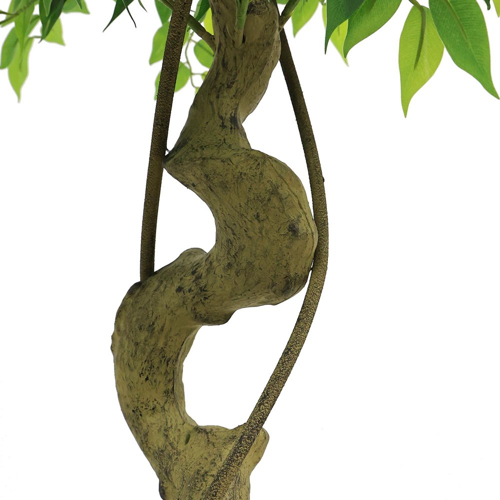72" Green Artificial Ficus Tree In Round Black Pot