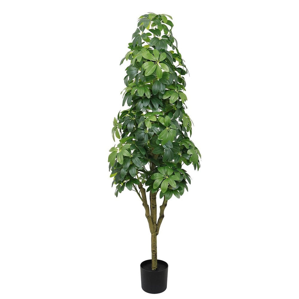 62" Green Artificial Ficus Tree In Round Black Pot