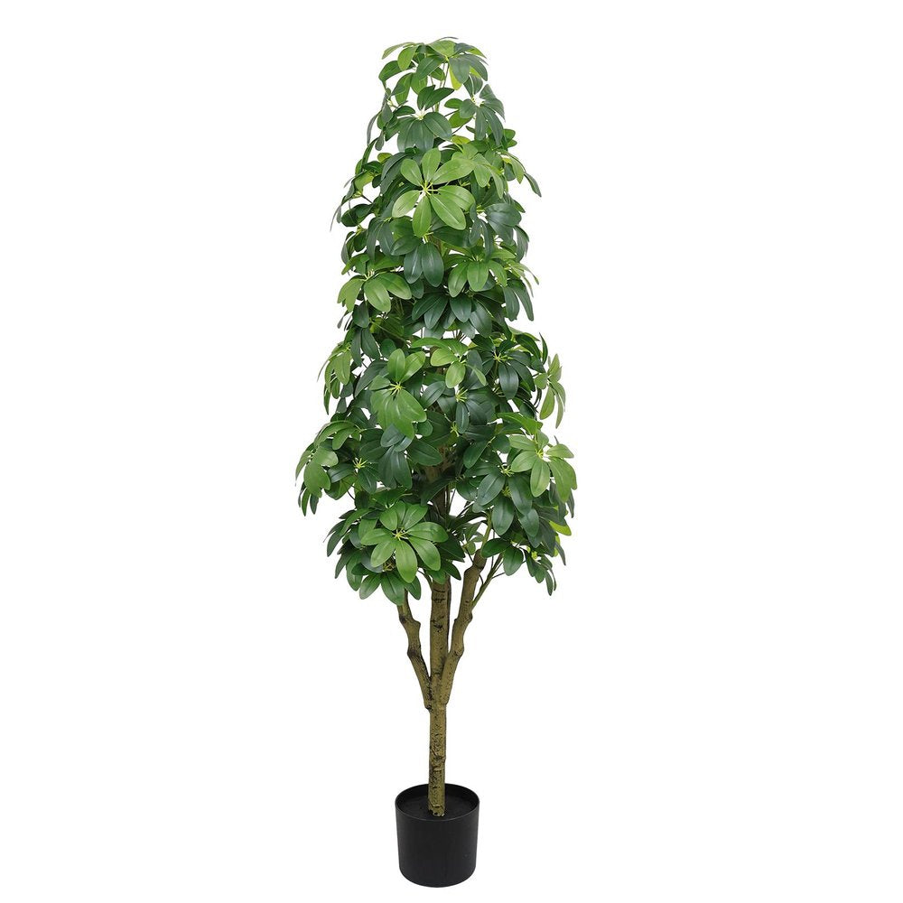 62" Green Artificial Ficus Tree In Round Black Pot