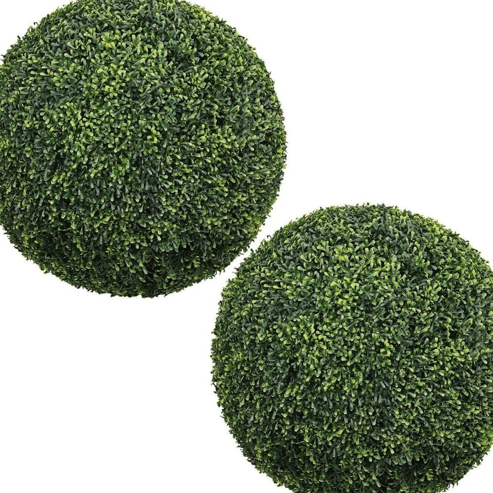 Set of Two 22" Green Artificial Boxwood Tree