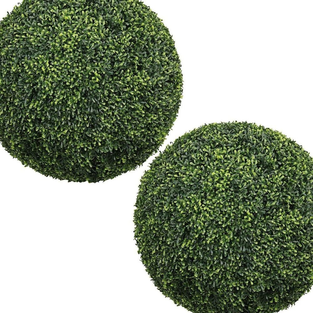 Set of Two 22" Green Artificial Boxwood Tree