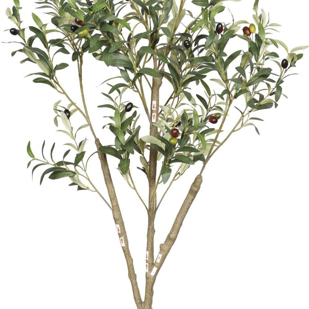 60" Green Artificial Olive Tree In Round Black Pot