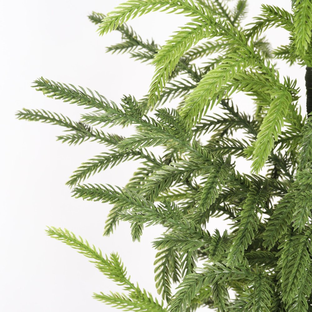 Set of Two 48" Green Artificial Pine Tree In Round Black Pot