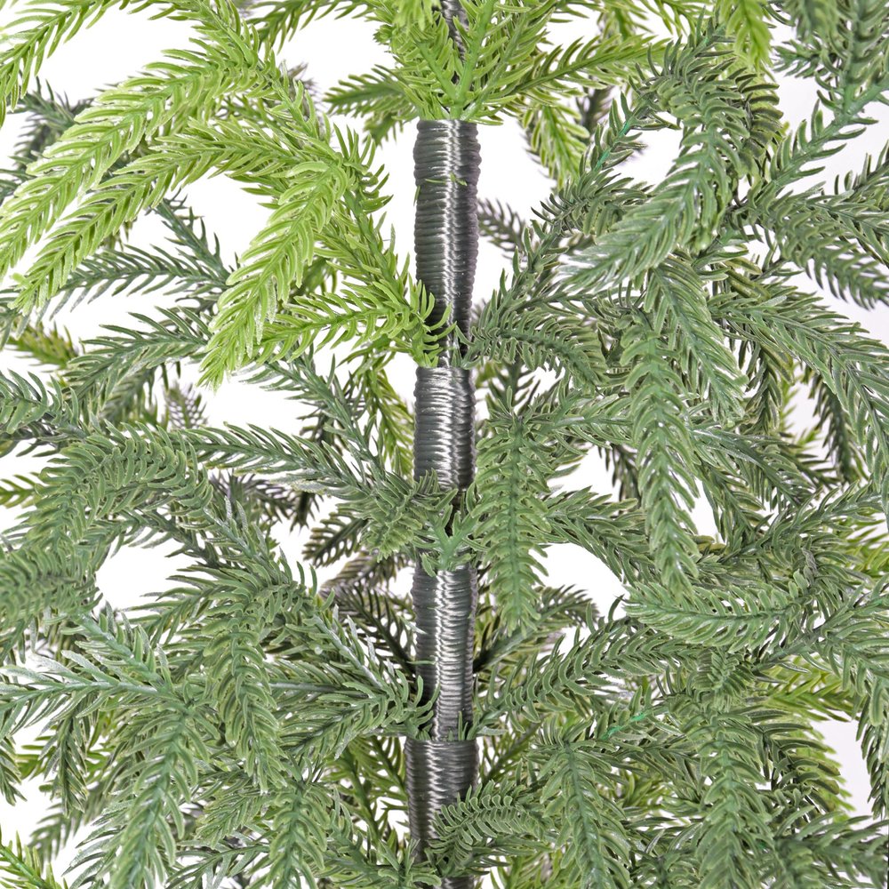 Set of Two 48" Green Artificial Pine Tree In Round Black Pot