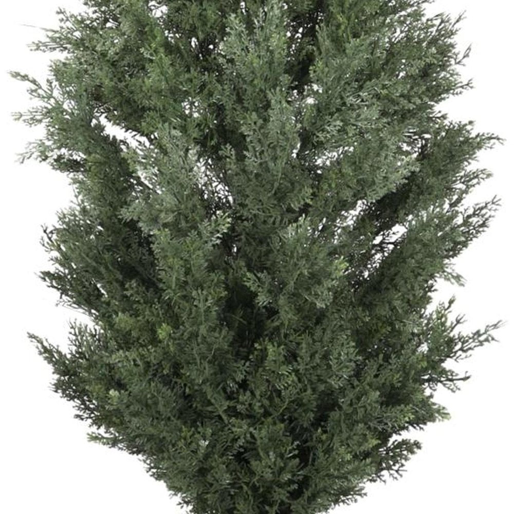 60" Green Artificial Cypress Tree In Round Black Pot