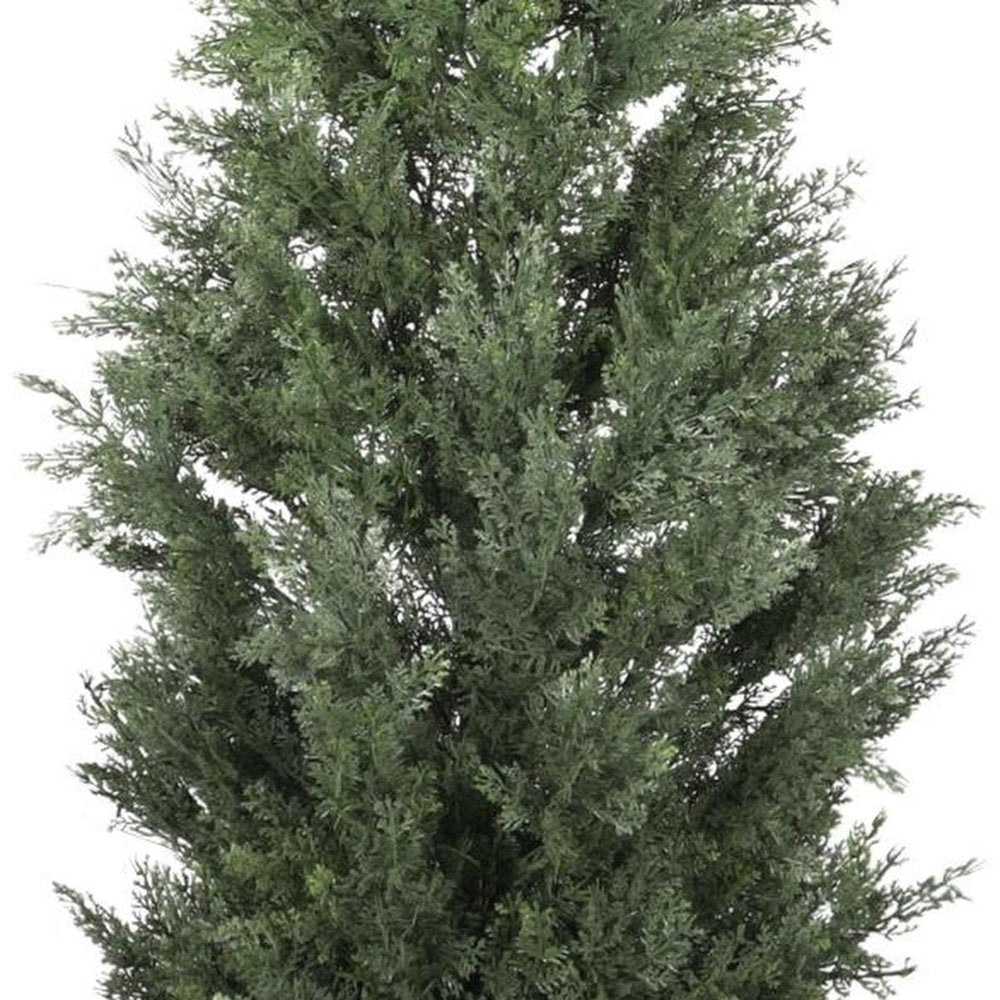 60" Green Artificial Cypress Tree In Round Black Pot