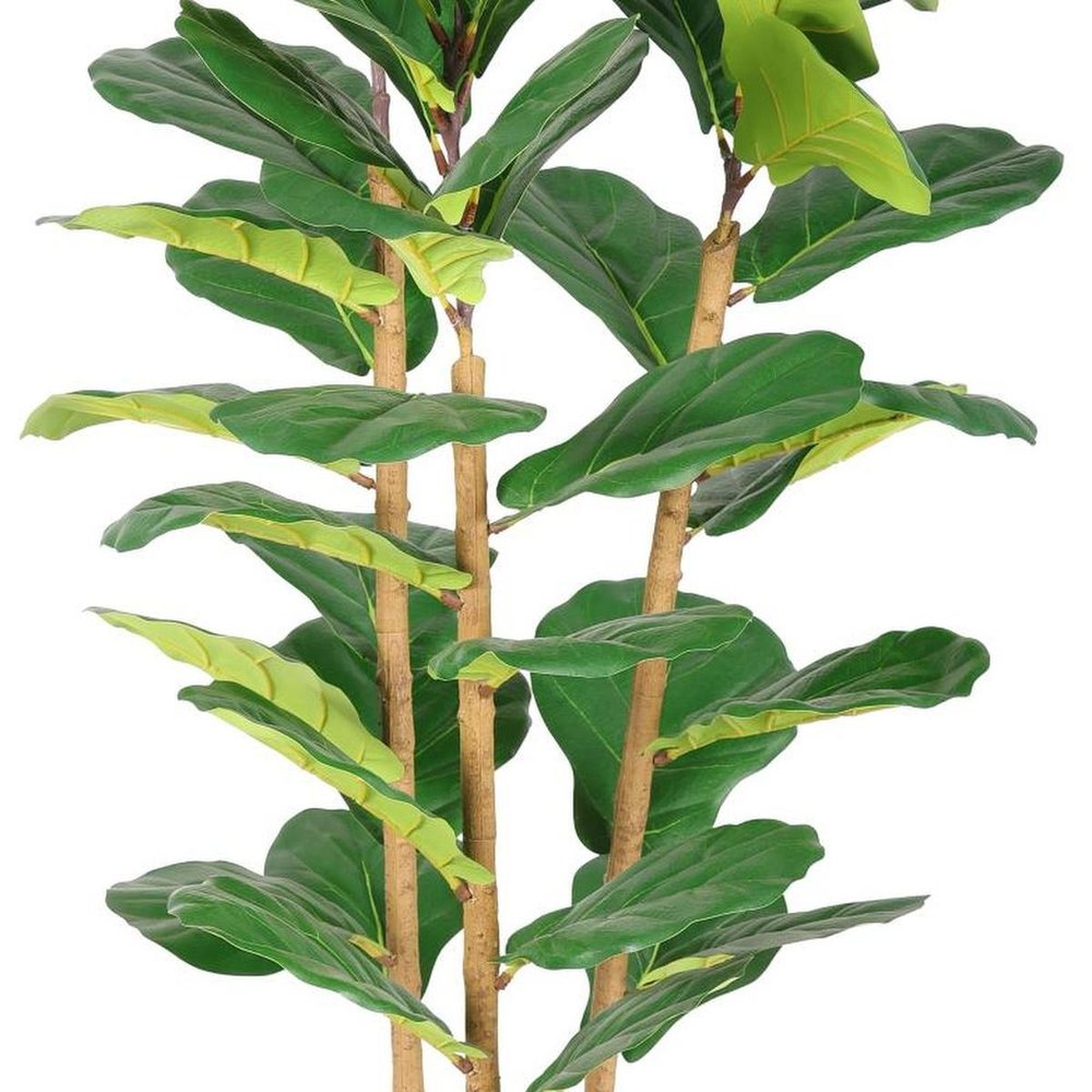 62" Green Artificial Fiddle Leaf Tree In Round White Pot