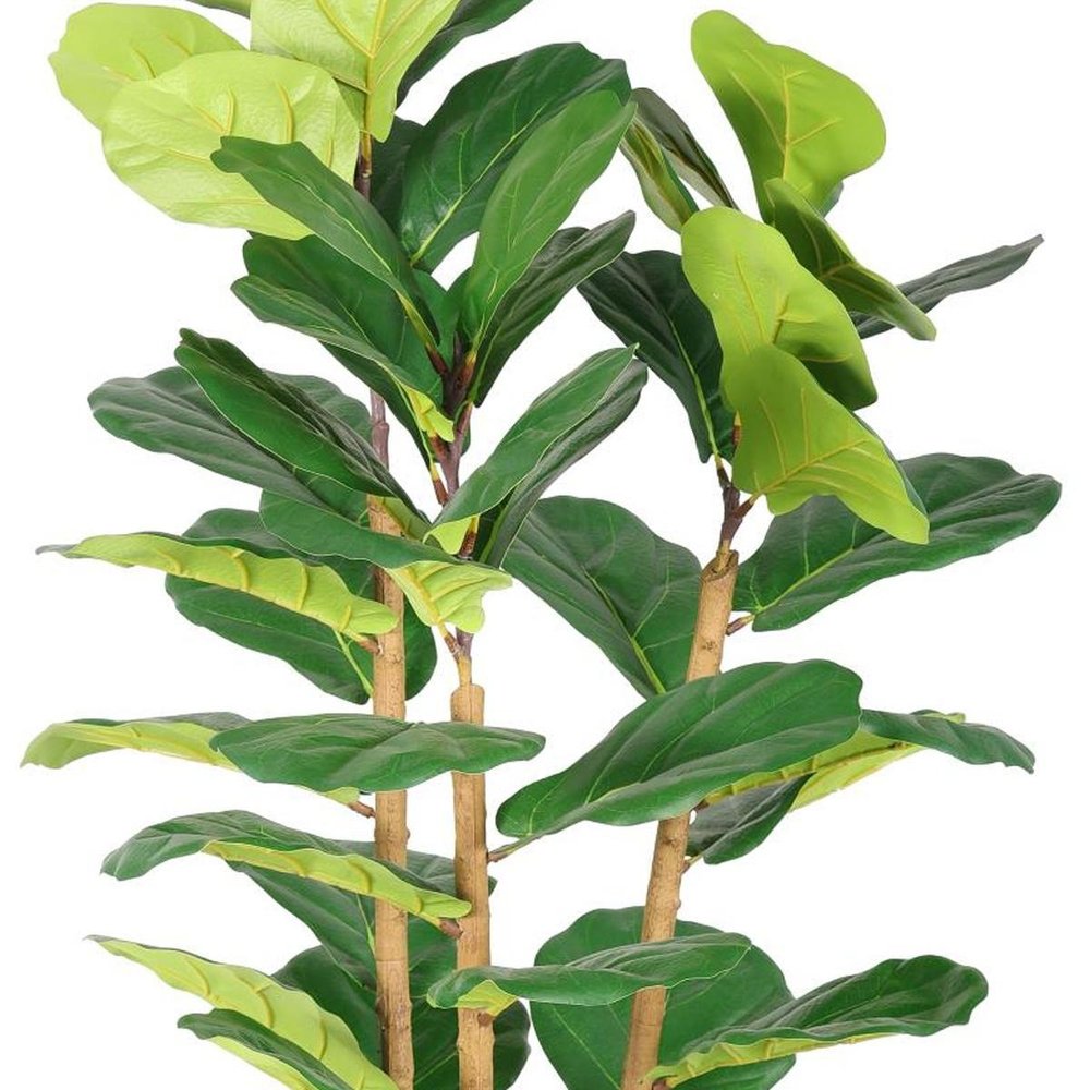 62" Green Artificial Fiddle Leaf Tree In Round White Pot