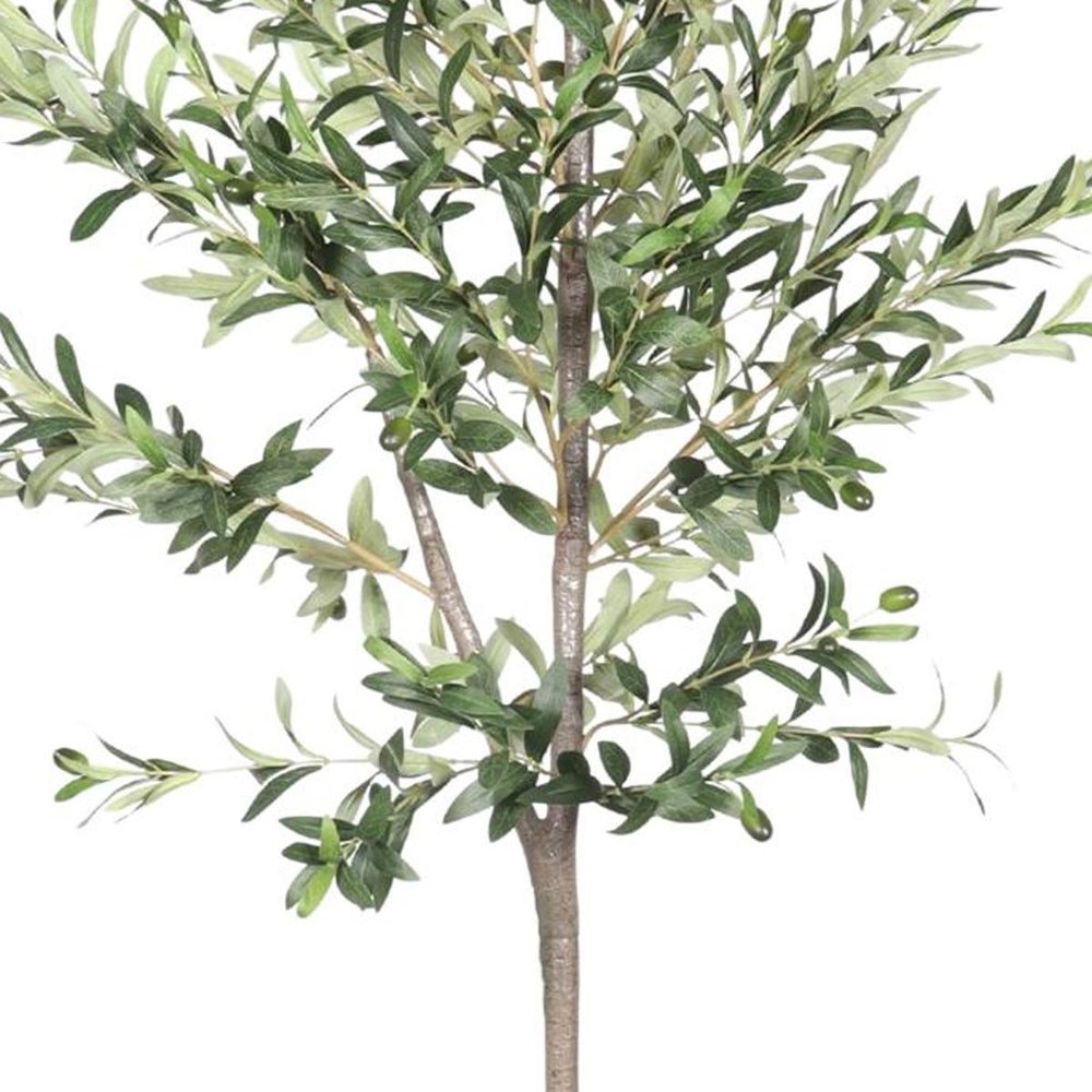 72" Green Artificial Olive Tree In Round Black Pot