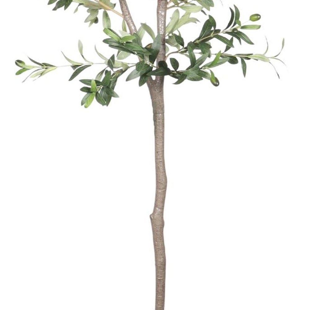 72" Green Artificial Olive Tree In Round Black Pot