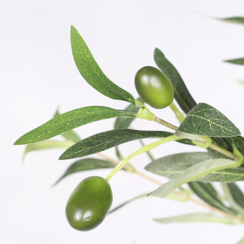 72" Green Artificial Olive Tree In Round Black Pot