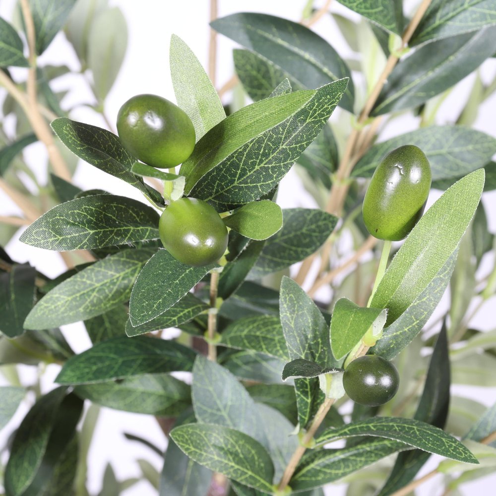 72" Green Artificial Olive Tree In Round Black Pot