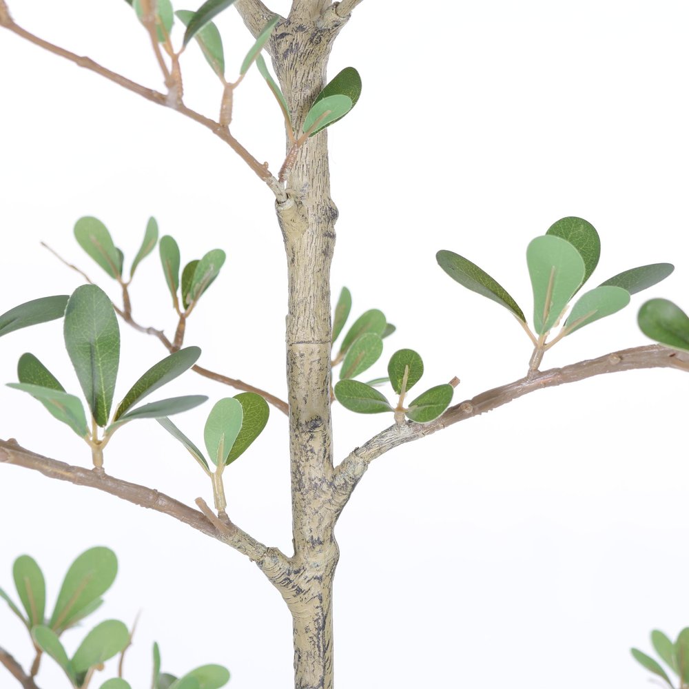 72" Green Artificial Olive Tree In Round Black Pot
