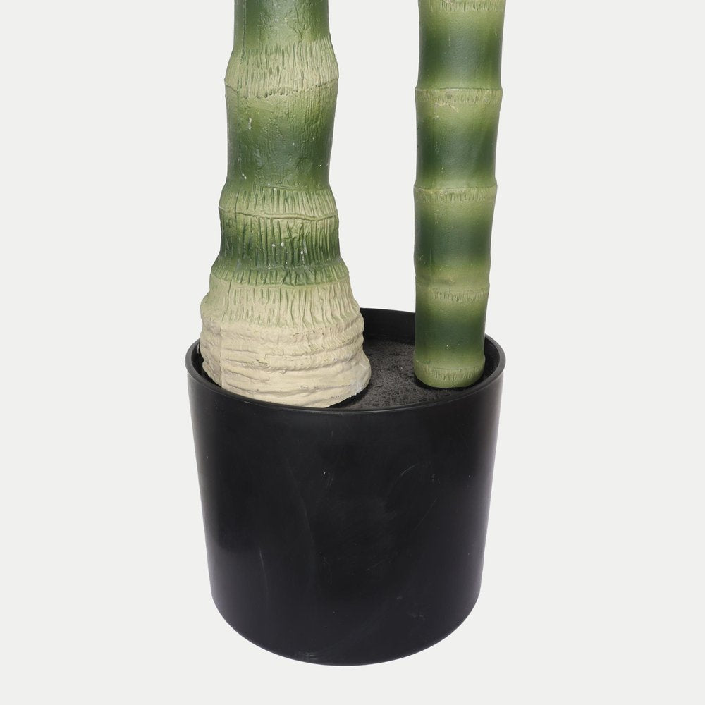 72" Green Artificial Palm Tree In Round Black Pot